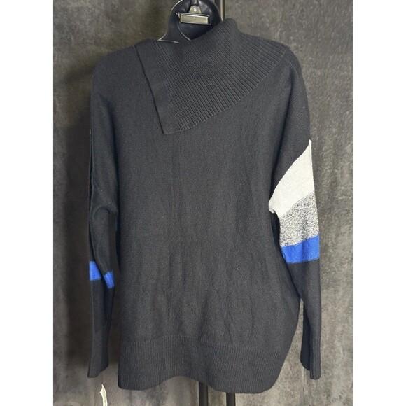Style & Co Long Sleeve Muse Colorblock Multi-color Sea Captain Black Sweater M - Picture 5 of 11